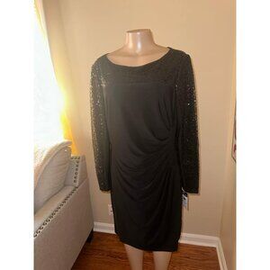 Black Chaps Size 16 Semi-formal Dress with Sequins On the Sleeves